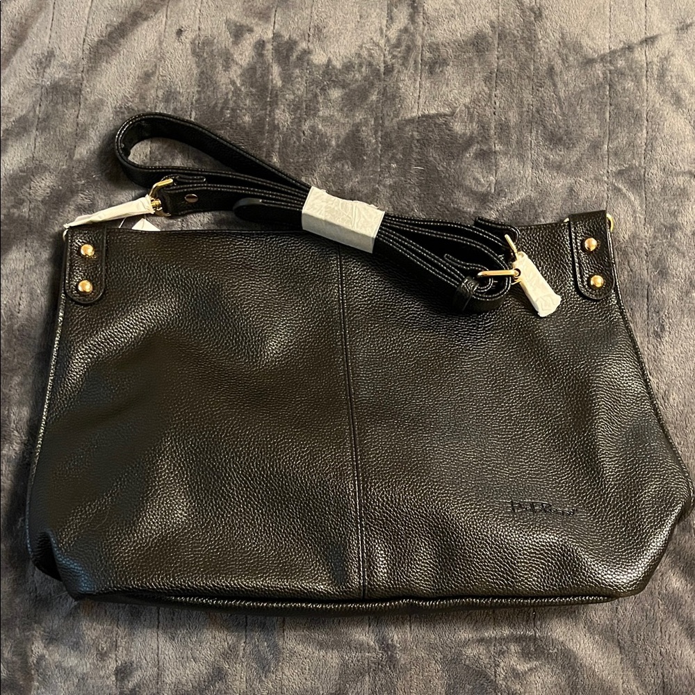 Black Leather Crossbody Bag